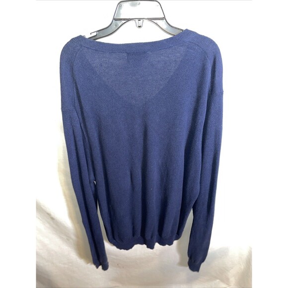 Brooks Brothers 346 Men’s V Neck Golf Shirt Size XL Blue Linen Blend Outdoors - Picture 8 of 12